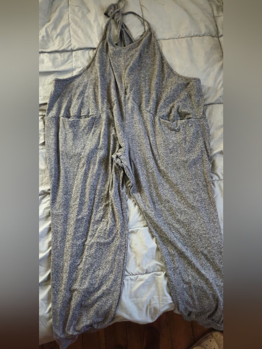Heather Gray Women's Jumpsuit with Pockets